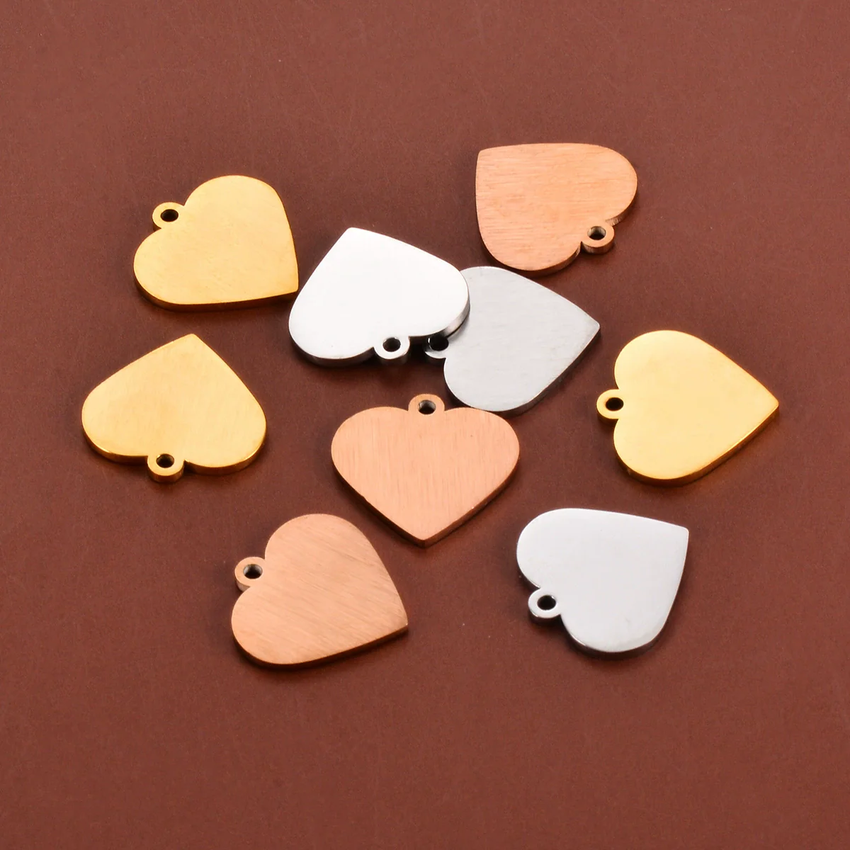 Stainless Steel Love Shape Jewelry Accessories Singlesided Polished Brushed Electroplated Diy Necklace Bracelet Pendant - Image 4