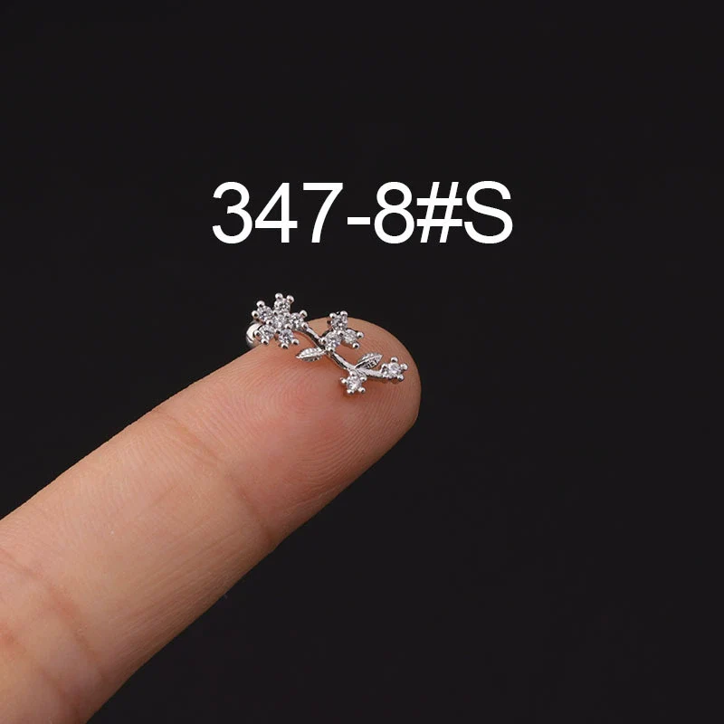 Stainless Steel Microinlaid Zircon Screw Ball Ear Nail Electroplated Fashion Earrings - Image 12