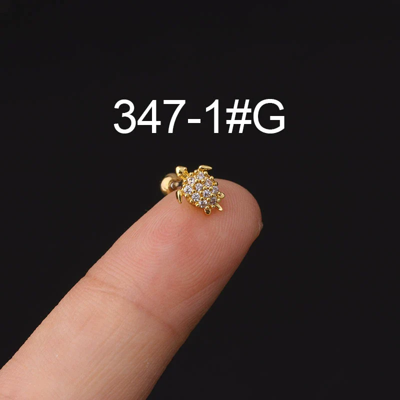 Stainless Steel Microinlaid Zircon Screw Ball Ear Nail Electroplated Fashion Earrings - Image 13