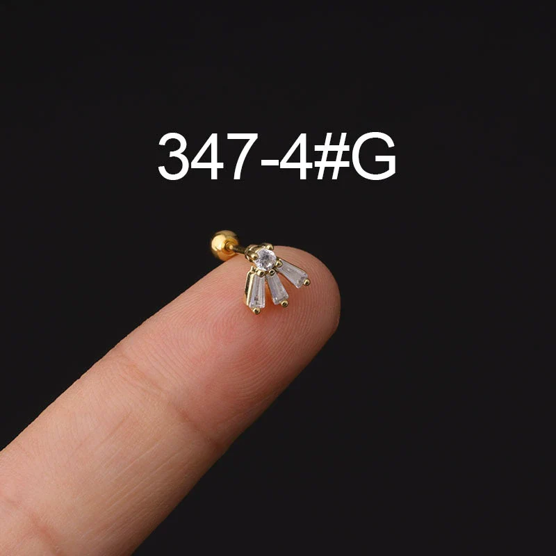 Stainless Steel Microinlaid Zircon Screw Ball Ear Nail Electroplated Fashion Earrings - Image 16