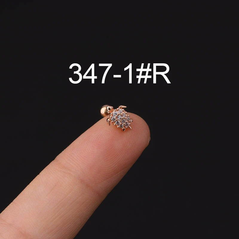 Stainless Steel Microinlaid Zircon Screw Ball Ear Nail Electroplated Fashion Earrings - Image 21