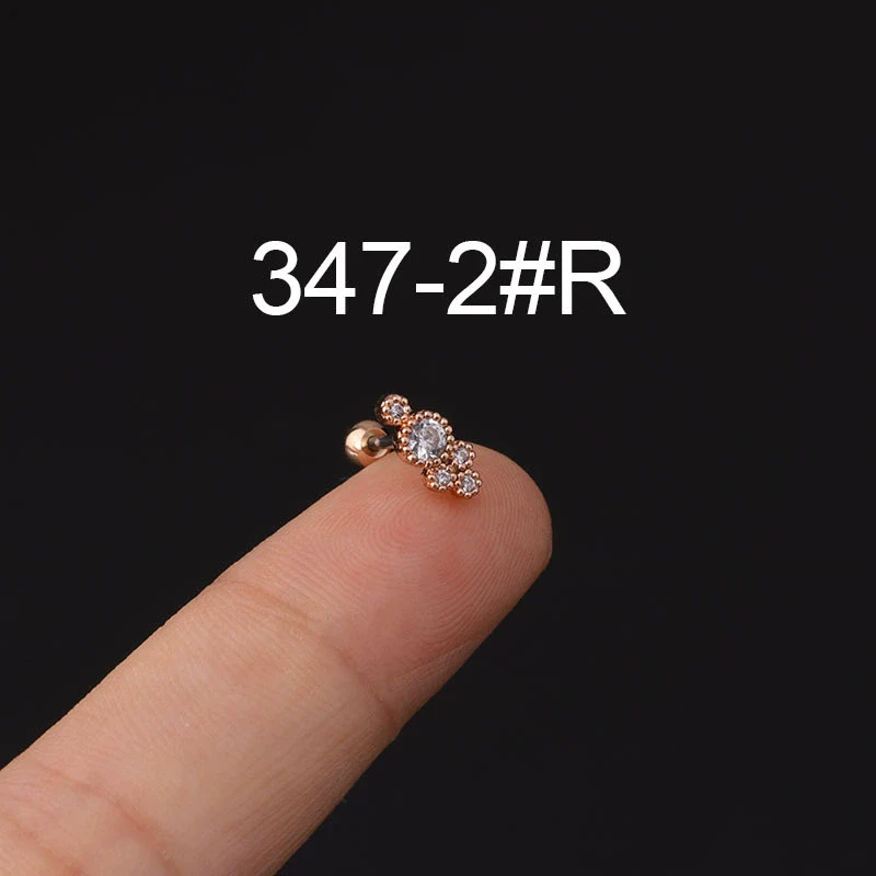 Stainless Steel Microinlaid Zircon Screw Ball Ear Nail Electroplated Fashion Earrings - Image 22