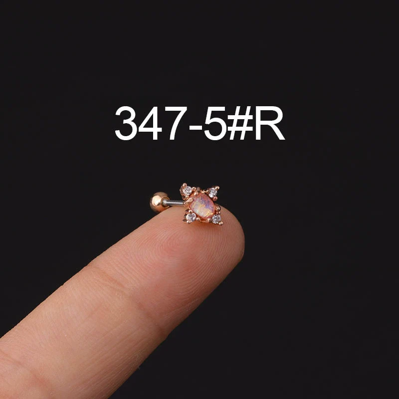 Stainless Steel Microinlaid Zircon Screw Ball Ear Nail Electroplated Fashion Earrings - Image 25