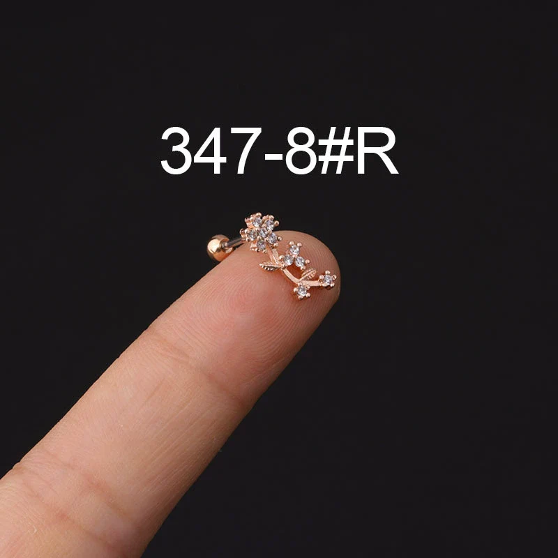 Stainless Steel Microinlaid Zircon Screw Ball Ear Nail Electroplated Fashion Earrings - Image 28