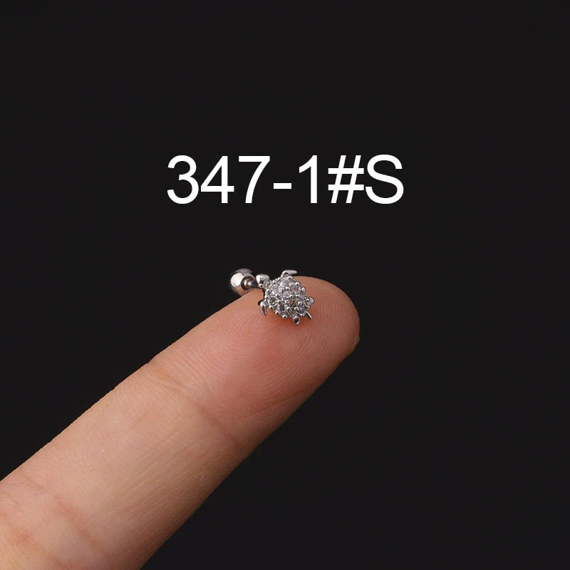 Stainless Steel Microinlaid Zircon Screw Ball Ear Nail Electroplated Fashion Earrings - Image 5