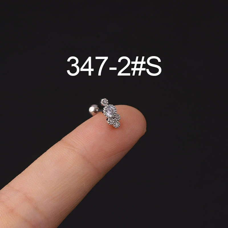 Stainless Steel Microinlaid Zircon Screw Ball Ear Nail Electroplated Fashion Earrings - Image 6