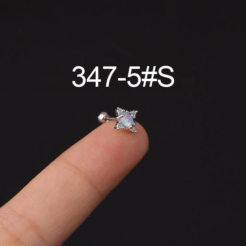 Stainless Steel Microinlaid Zircon Screw Ball Ear Nail Electroplated Fashion Earrings - Image 9