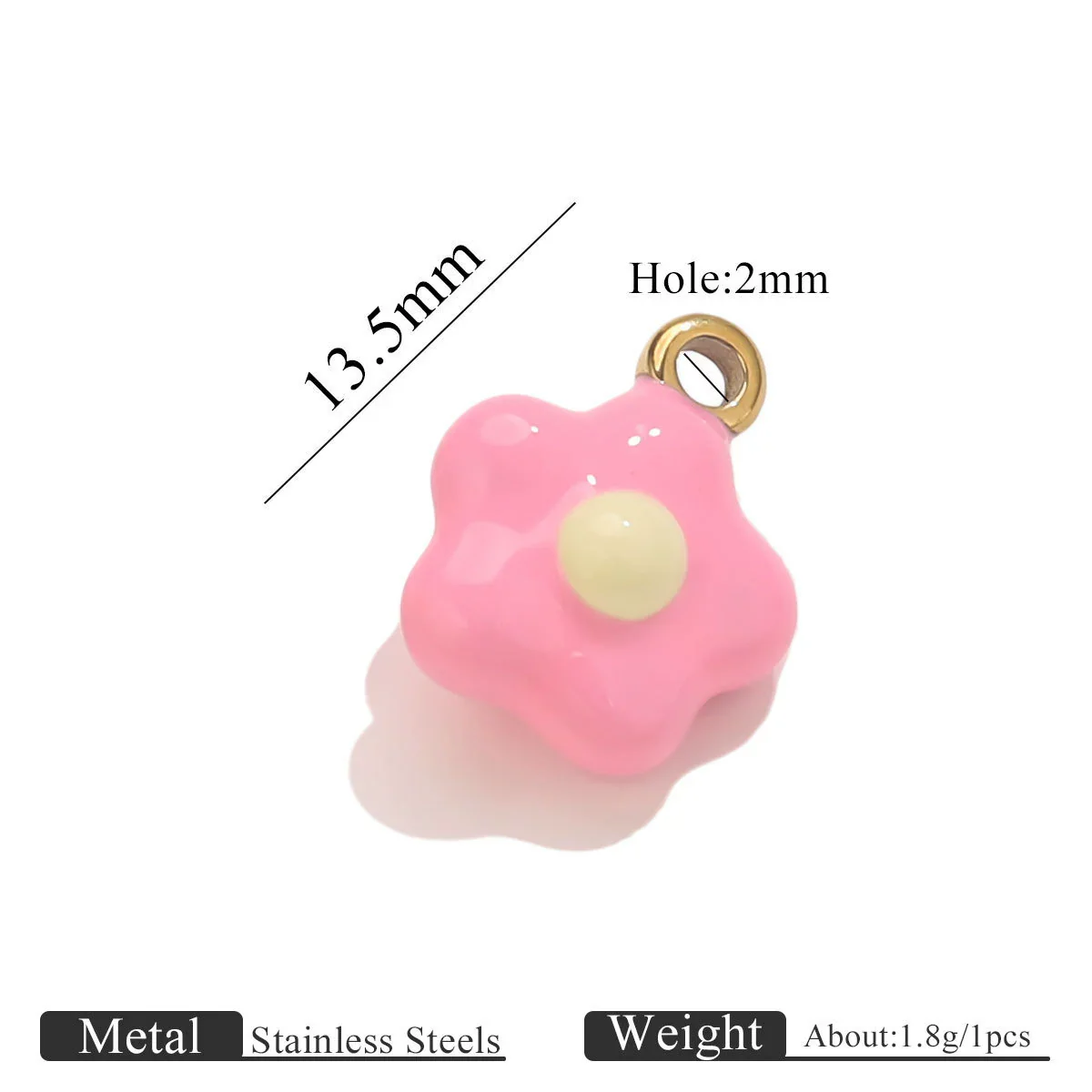 Stainless Steel Mini Poached Egg Pendant Diy Jewelry Accessories With Dripping Oil Design And 18K Vacuum Electroplating - Image 10