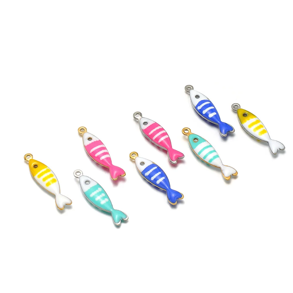 Stainless Steel Minimalist Dripping Oil Small Fish Pendant Necklace Clothing Accessories - Image 4