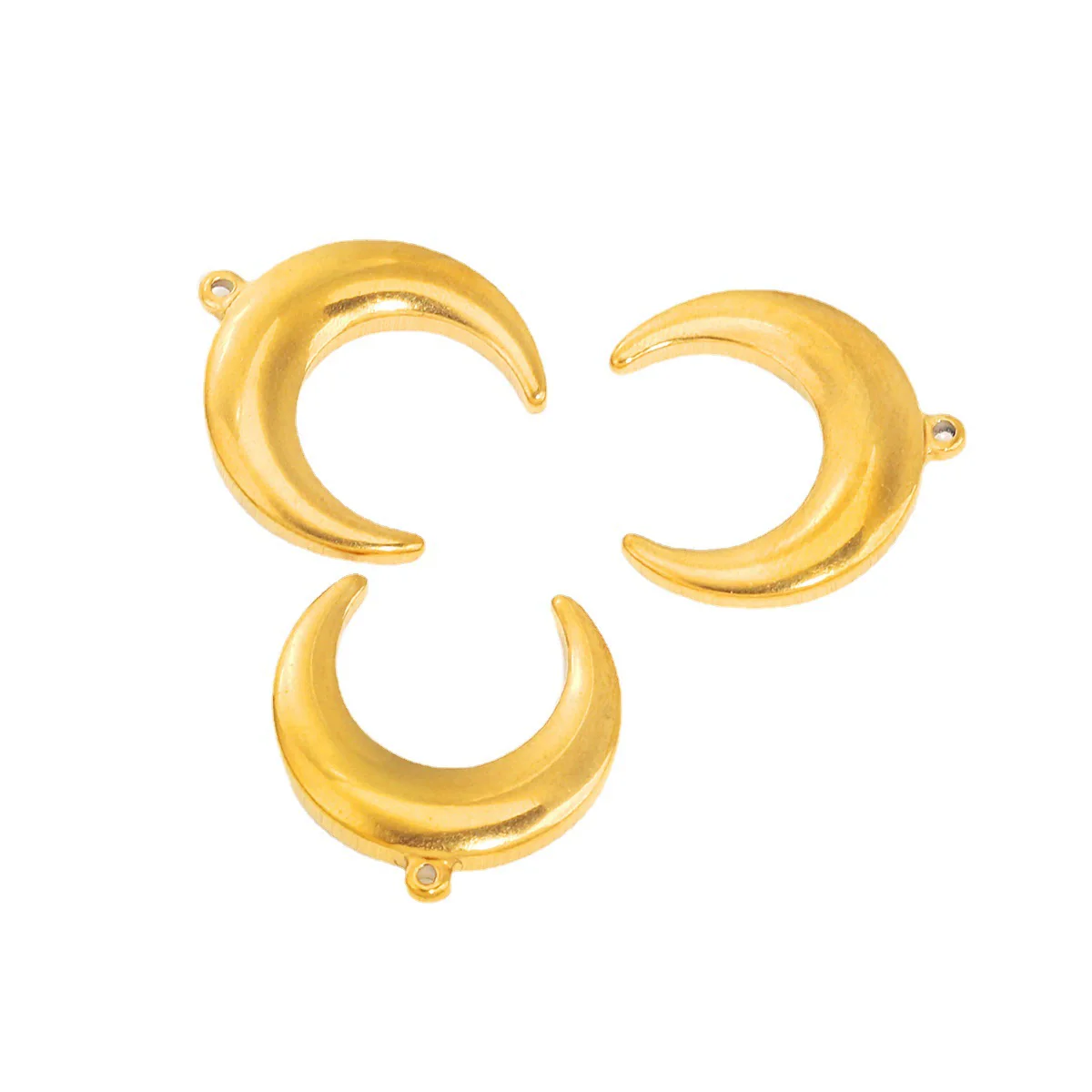 Stainless Steel Moon Pendant Jewelry Accessories With 18K Gold Plating - Image 5
