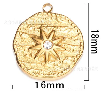 Stainless Steel Moon Star Pendant Jewelry With Electroplating Treatment And Irregular Shape - Image 7