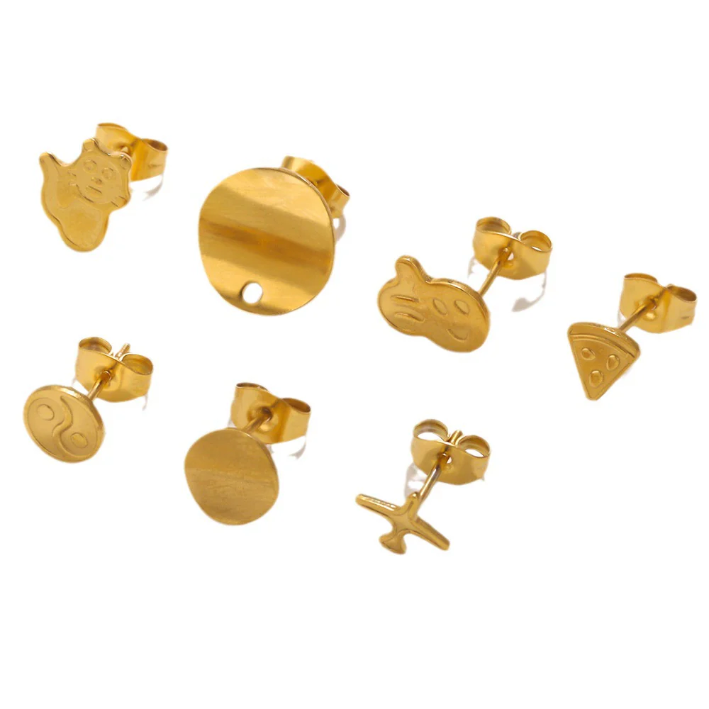 Stainless Steel Multishape Stud Earrings Electroplated Diy Jewelry Accessories - Image 5