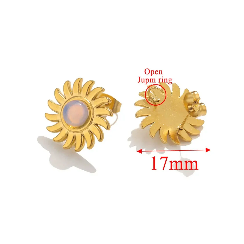 Stainless Steel Natural Geometric Tiger Eye Stone Stud Earrings Electroplated Diy Jewelry Accessories Unisex - Image 10