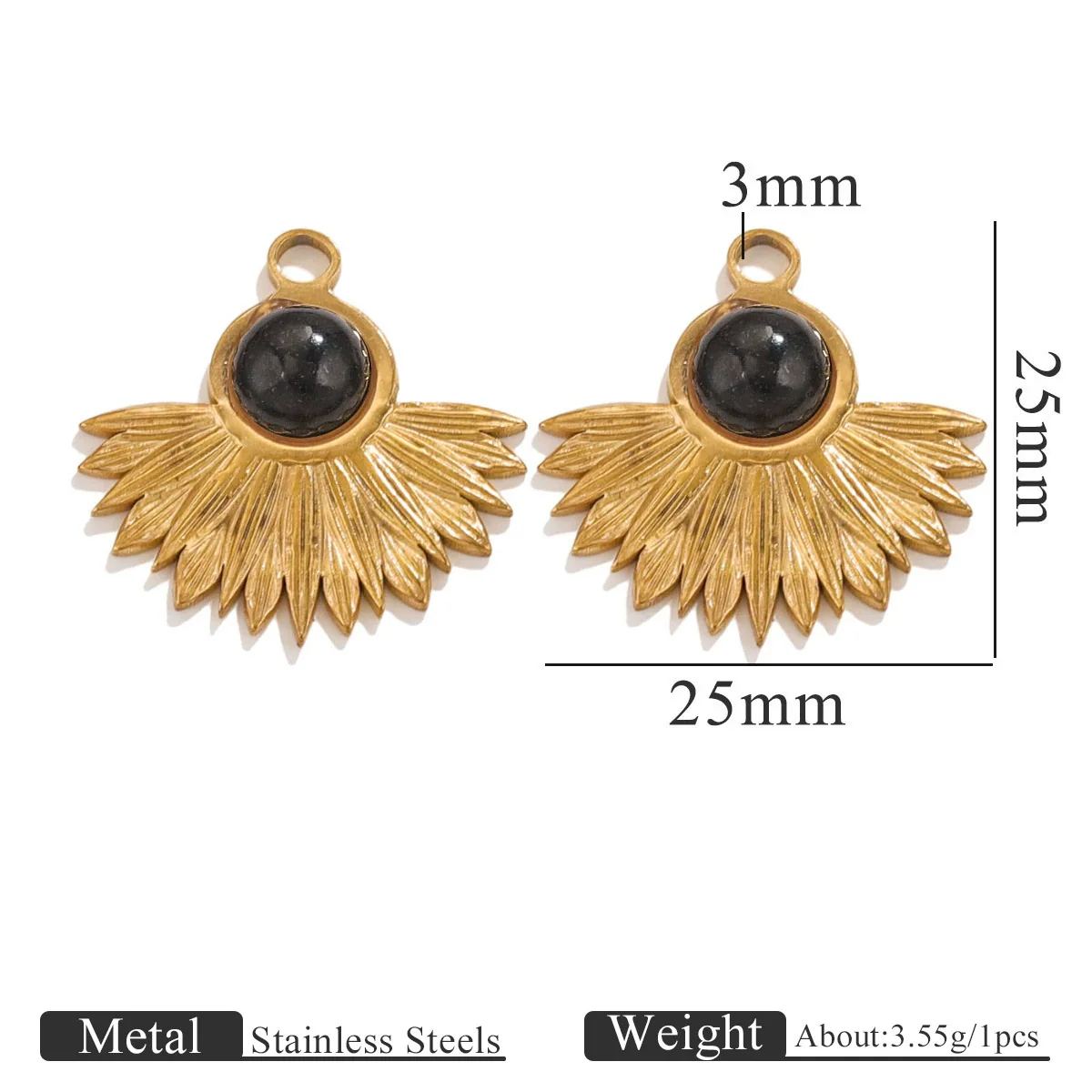 Stainless Steel Natural Stone Oil Drop Eight Eyes Pendant Necklace Jewelry Accessories - Image 8