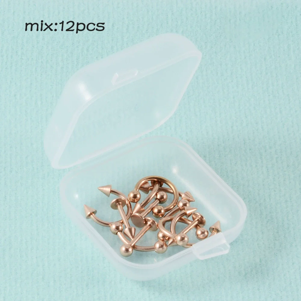 Stainless Steel Natural Style Geometric Lip Nails Eyebrow Nails Horseshoe Nose Ring Kit With C Shaped Lip Rings And Ear Bones Electroplated - Image 10