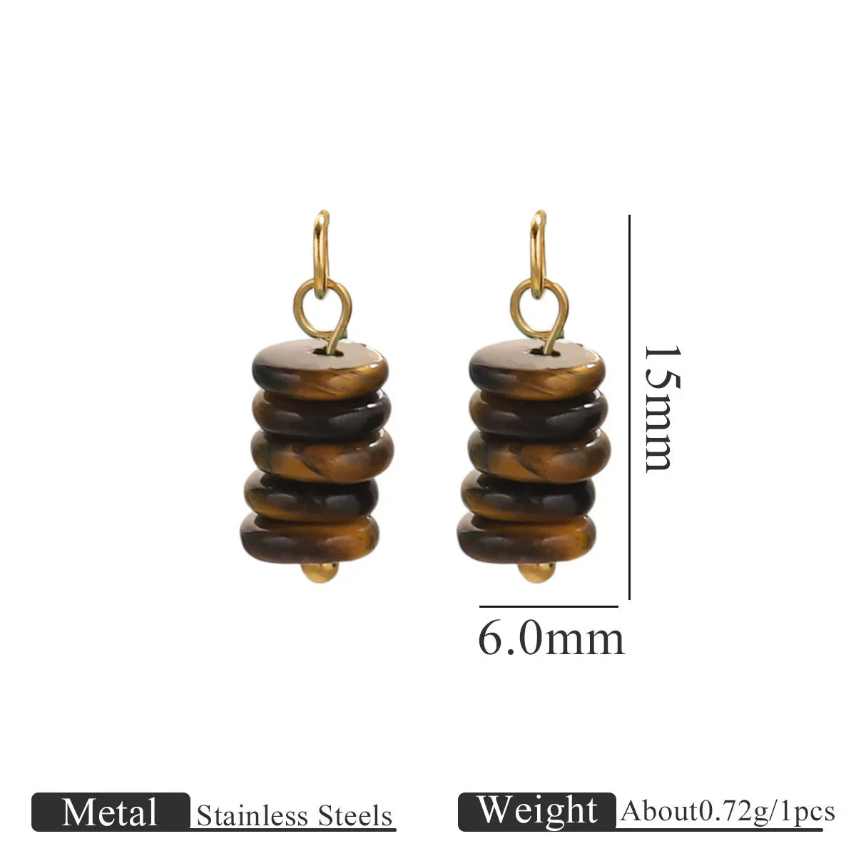Stainless Steel Natural Tiger Eye Stone Beads Handmade Jewelry Accessories Electroplated Earrings Bracelet - Image 10