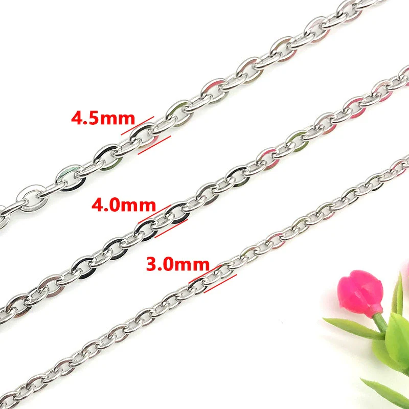 Stainless Steel O Shaped Flat Cross Chain Necklace Bracelet Diy Chain With Vacuum Electroplating In Gold Rose Gold Non Fading - Image 4