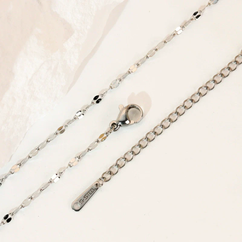 Stainless Steel Ochain Lip Chain Simple Ushaped Cross Clavicle Necklace Unisex Vacuum Plated - Image 10