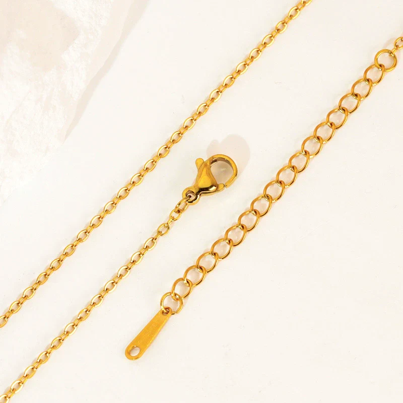 Stainless Steel Ochain Lip Chain Simple Ushaped Cross Clavicle Necklace Unisex Vacuum Plated - Image 6