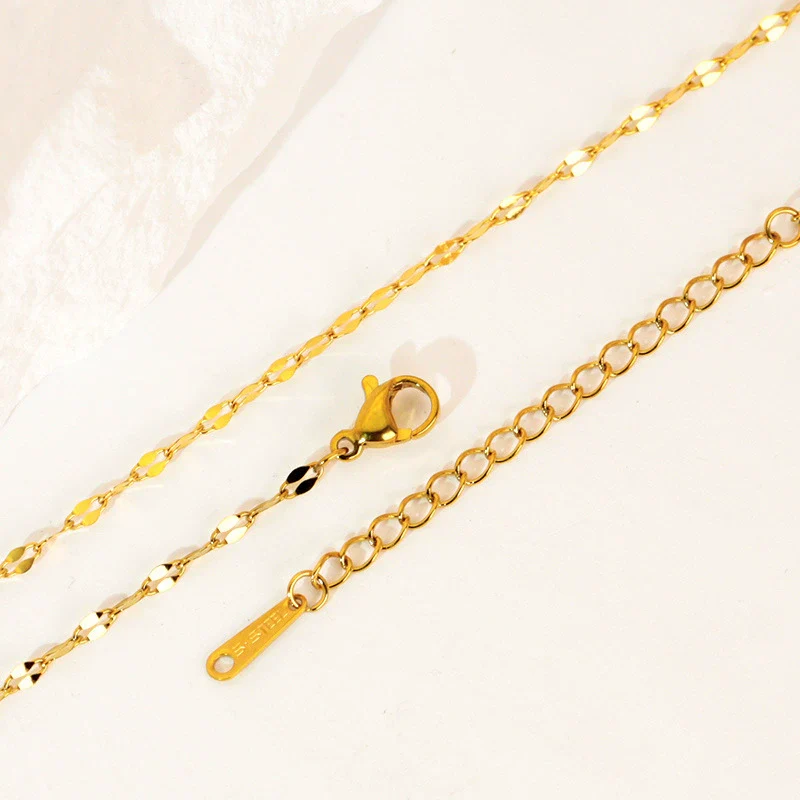 Stainless Steel Ochain Lip Chain Simple Ushaped Cross Clavicle Necklace Unisex Vacuum Plated - Image 9