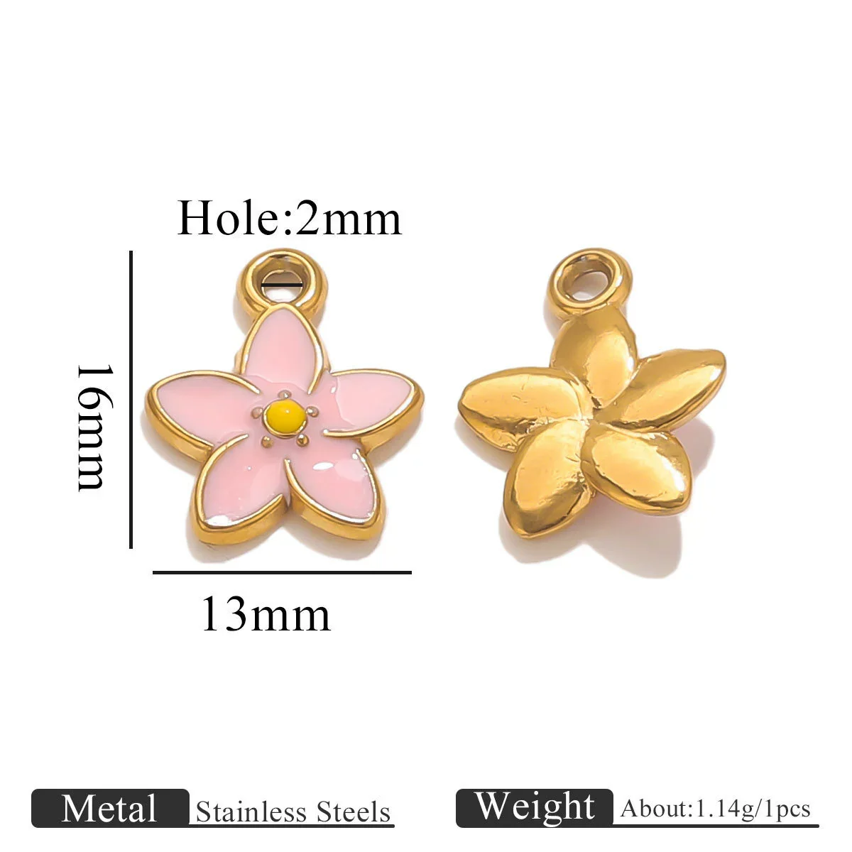 Stainless Steel Oil Dripping Dolphin Flower Shell Pendant Jewelry Accessories - Image 15