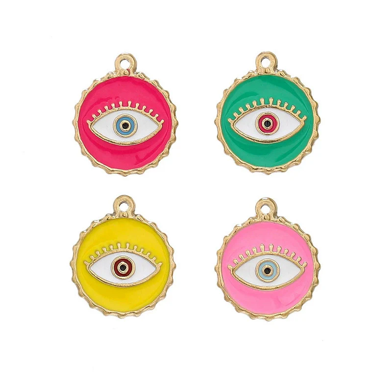Stainless Steel Oil Dripping Eye Pendant Vintage Necklace Jewelry Accessories Electroplated - Image 2