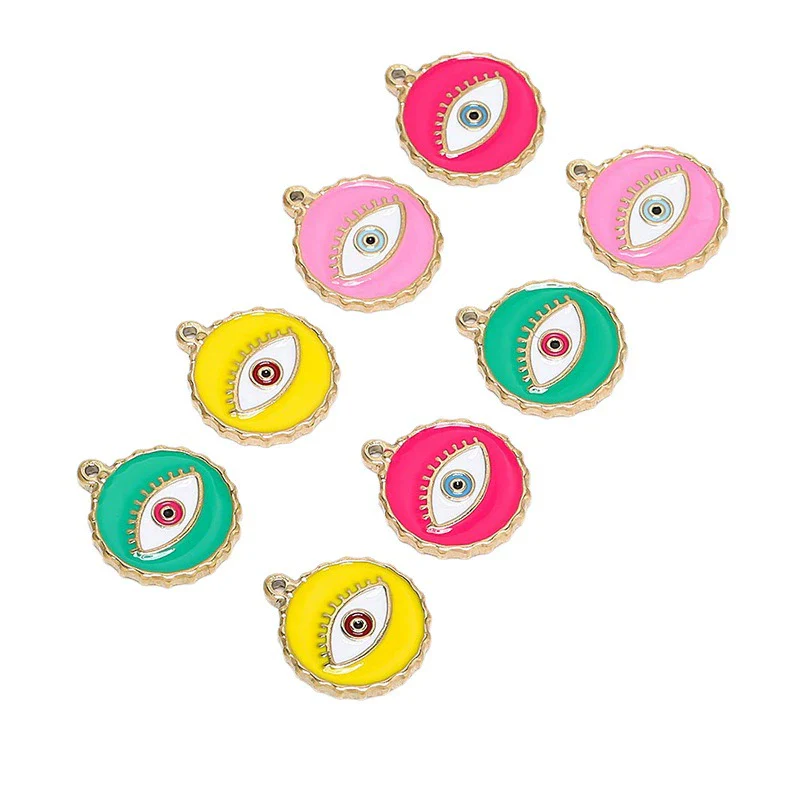 Stainless Steel Oil Dripping Eye Pendant Vintage Necklace Jewelry Accessories Electroplated - Image 3