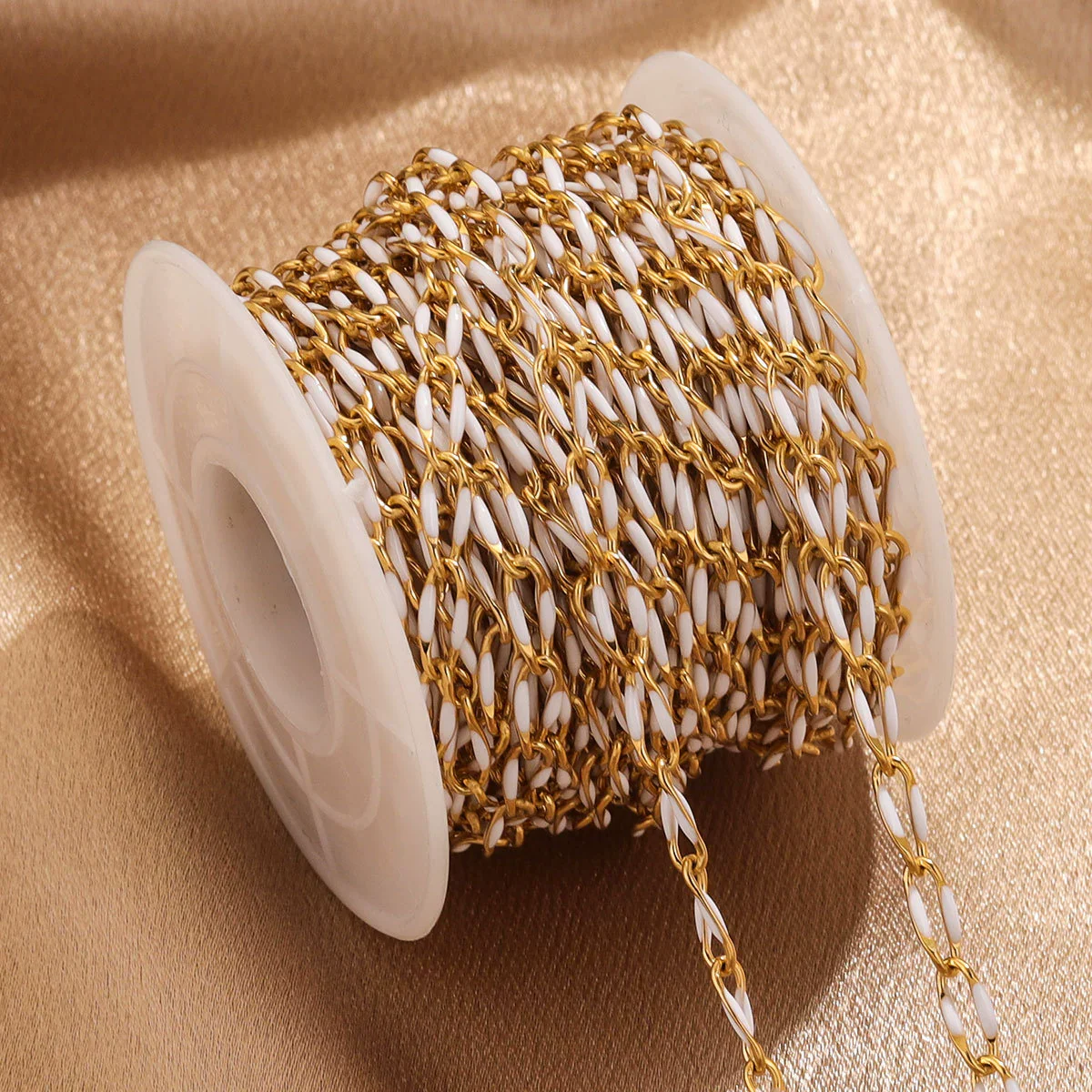 Stainless Steel Oil Dripping Twisted Oval Chain Titanium Steel Vacuum Electroplated Gold Chain For Necklace And Bracelet - Image 3