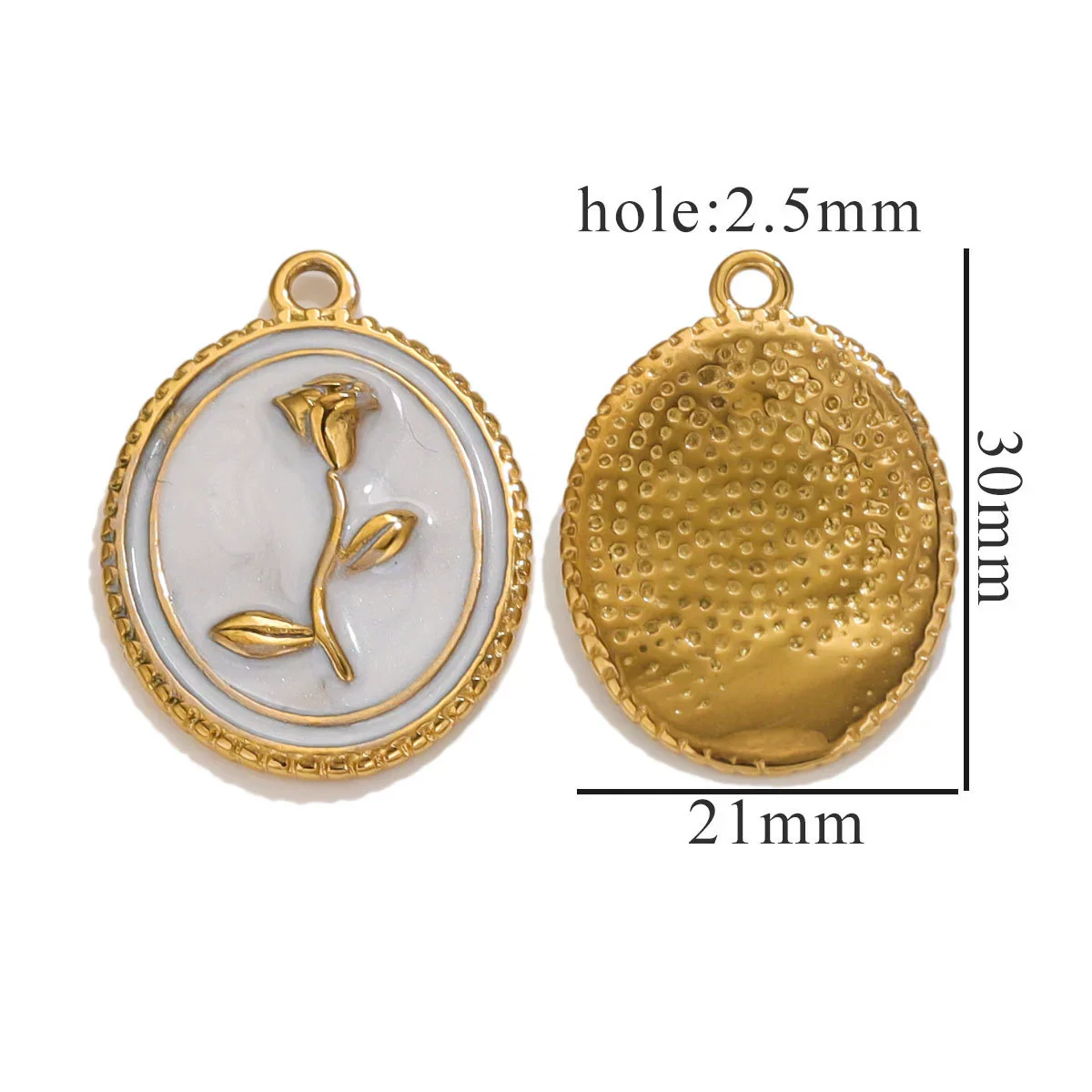 Stainless Steel Oil Drop And Flower Pearls Pendant Necklace Bracelet Accessories - Image 38