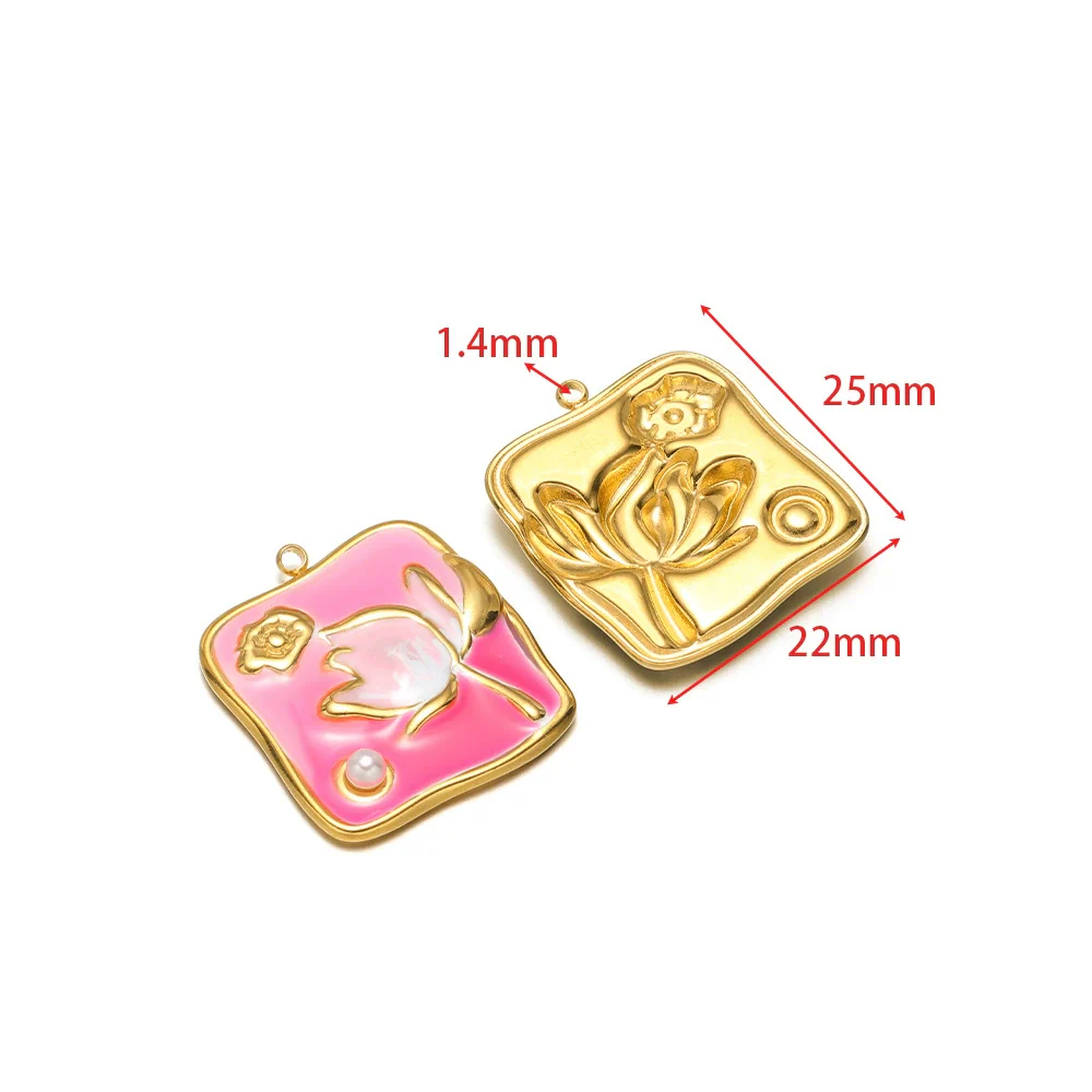 Stainless Steel Oil Drop Flower Geometric Pendant Jewelry Accessories - Image 12