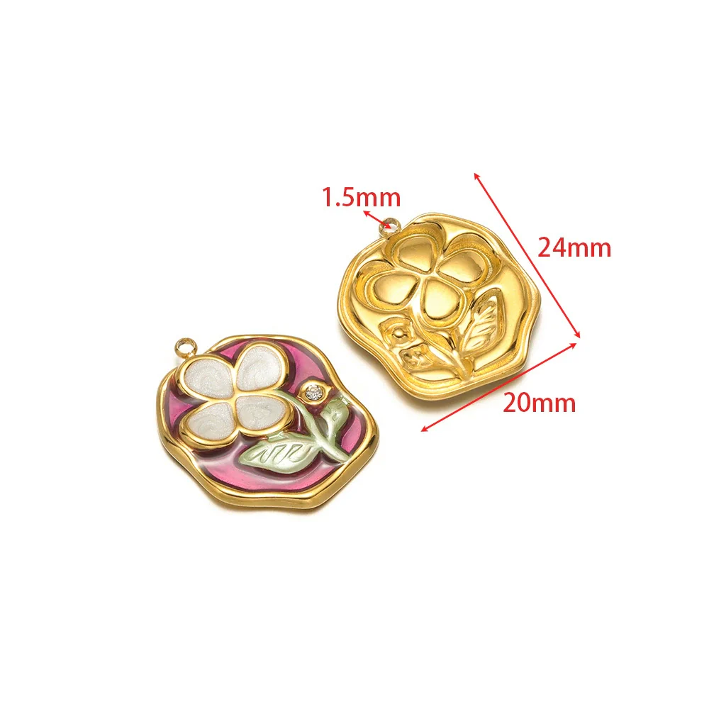 Stainless Steel Oil Drop Flower Geometric Pendant Jewelry Accessories - Image 17
