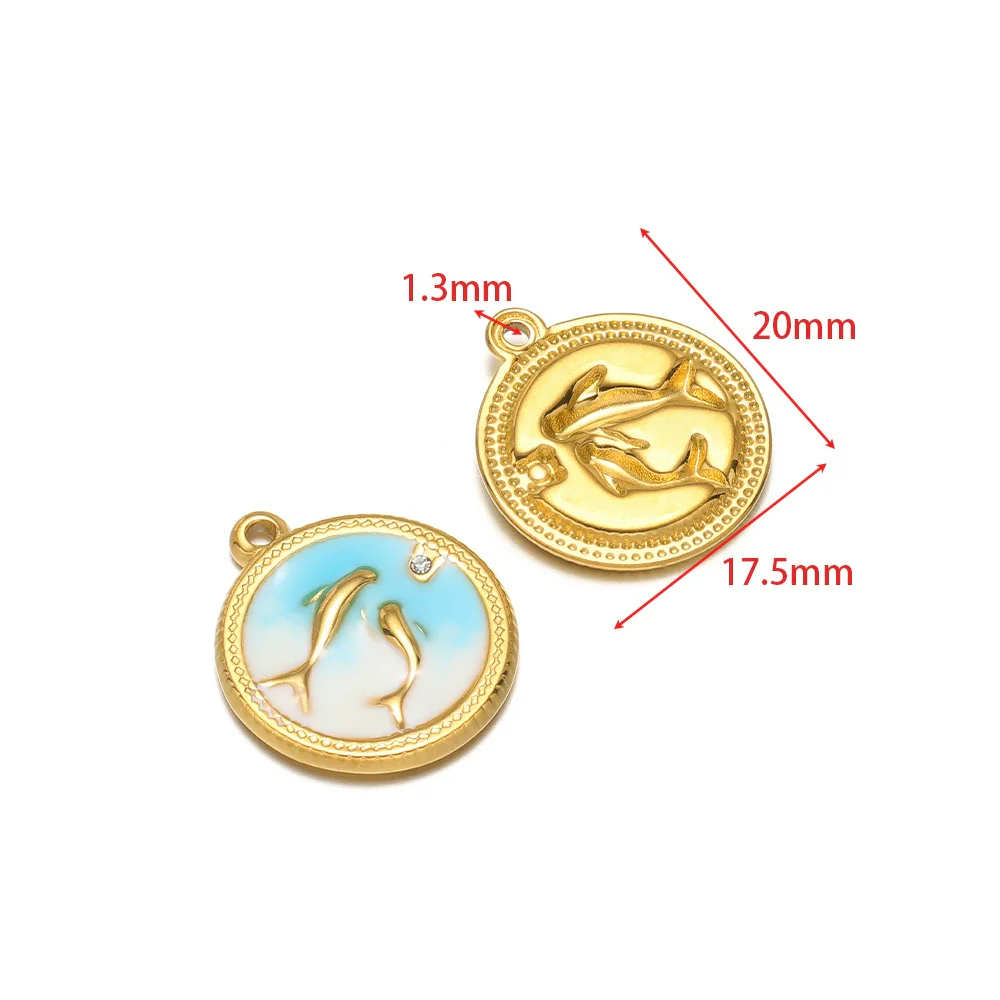 Stainless Steel Oil Drop Flower Geometric Pendant Jewelry Accessories - Image 21