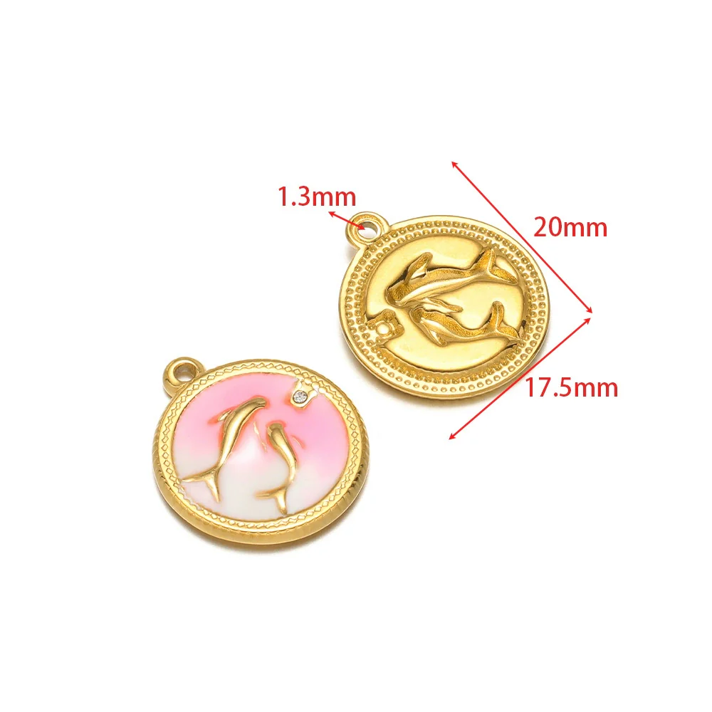 Stainless Steel Oil Drop Flower Geometric Pendant Jewelry Accessories - Image 22