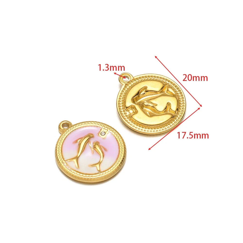 Stainless Steel Oil Drop Flower Geometric Pendant Jewelry Accessories - Image 23