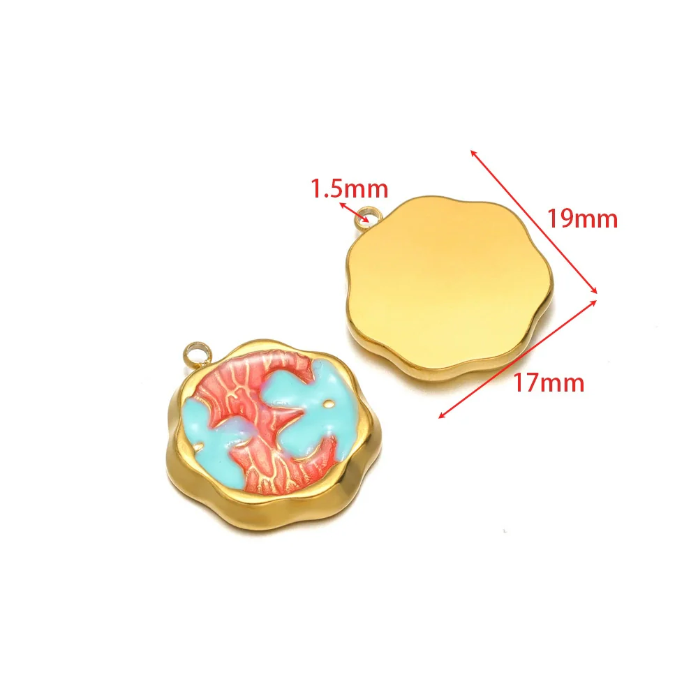 Stainless Steel Oil Drop Flower Geometric Pendant Jewelry Accessories - Image 24
