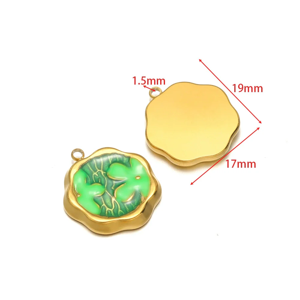 Stainless Steel Oil Drop Flower Geometric Pendant Jewelry Accessories - Image 25