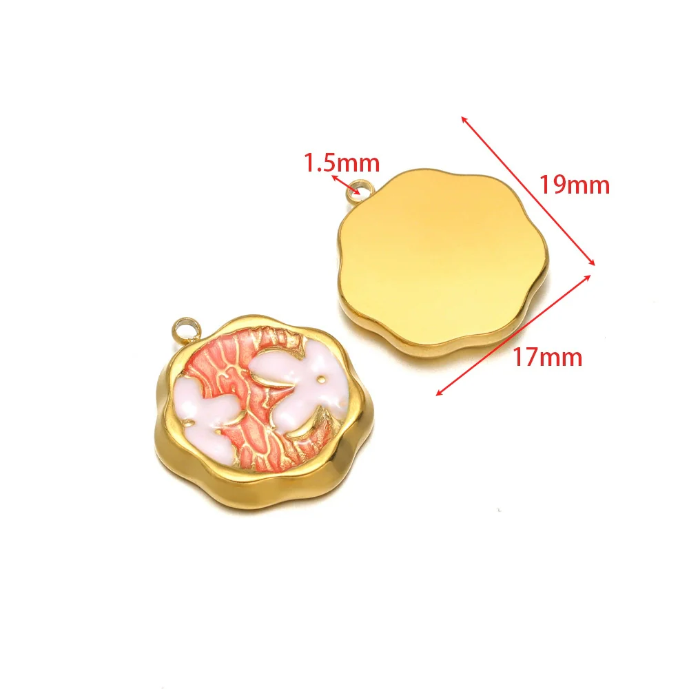 Stainless Steel Oil Drop Flower Geometric Pendant Jewelry Accessories - Image 26
