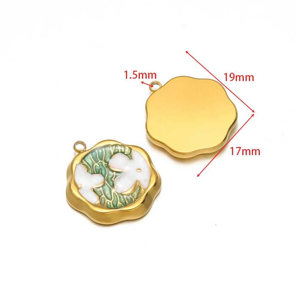 Stainless Steel Oil Drop Flower Geometric Pendant Jewelry Accessories - Image 27