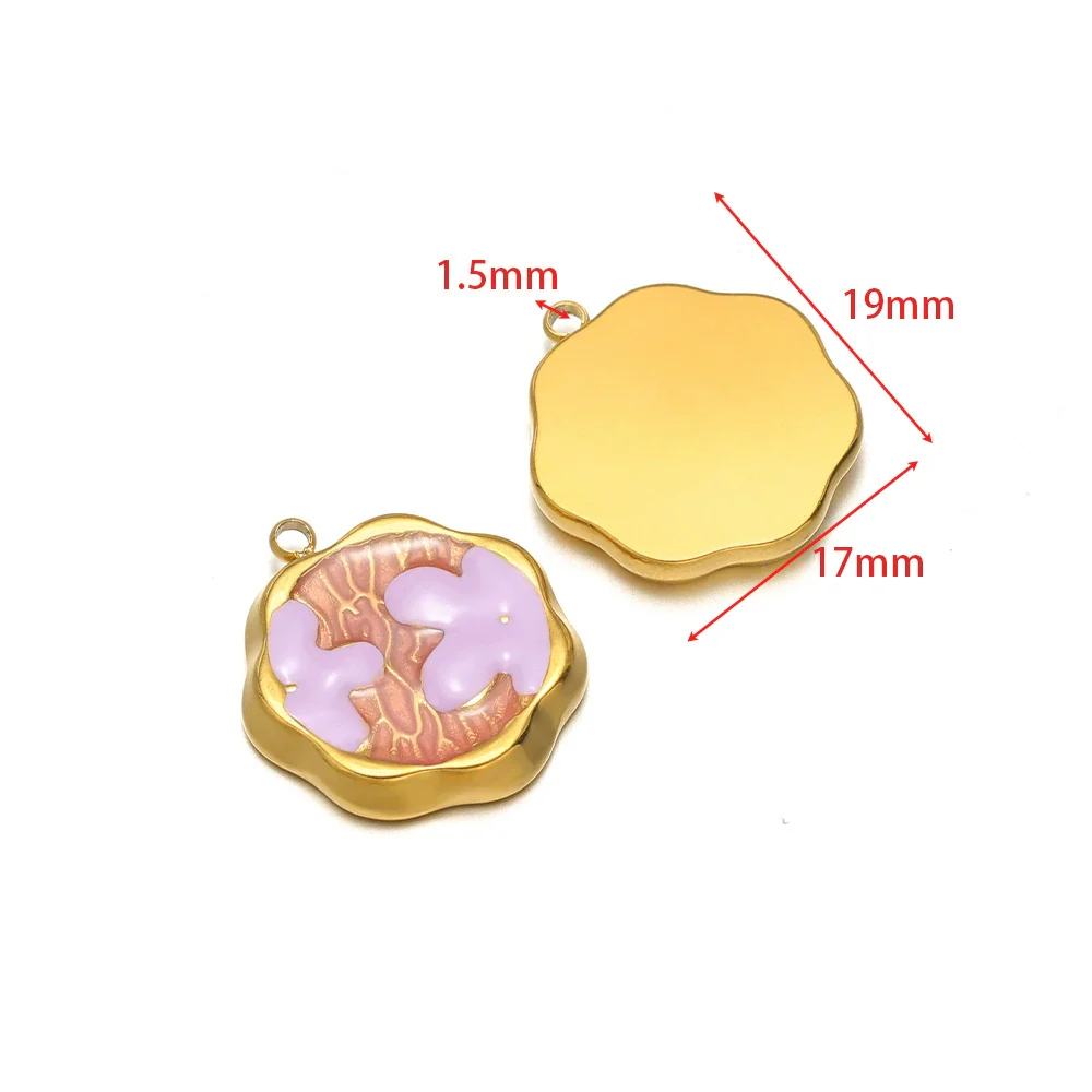 Stainless Steel Oil Drop Flower Geometric Pendant Jewelry Accessories - Image 28