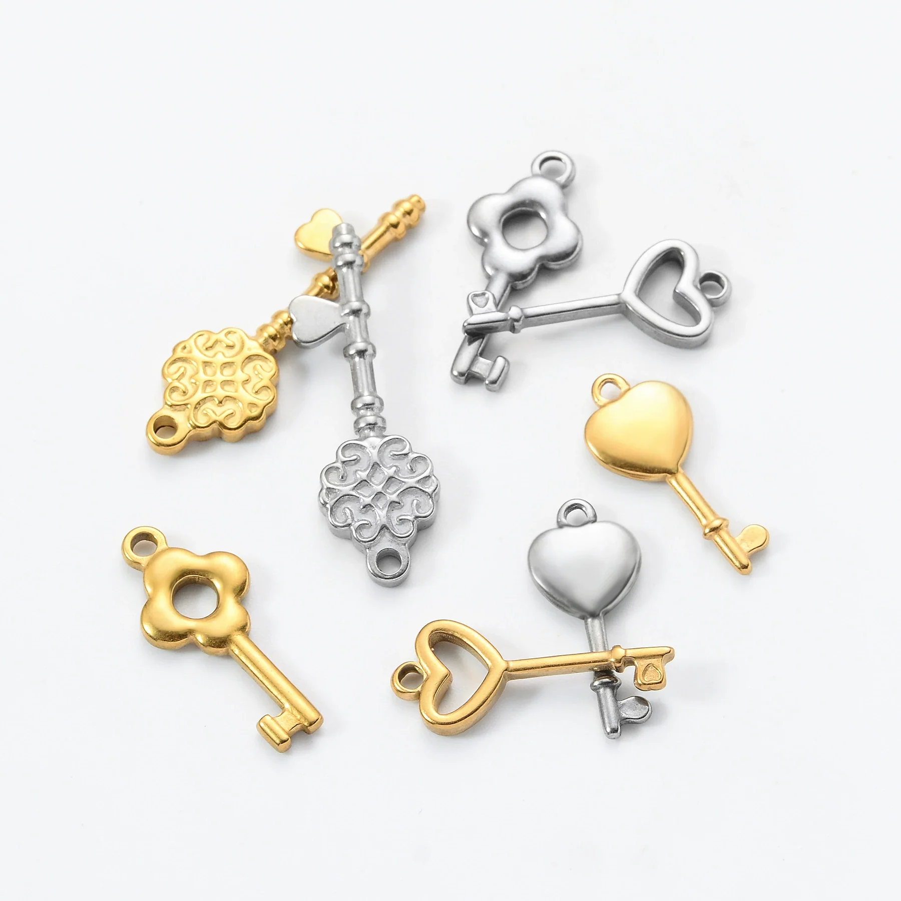 Stainless Steel Oil Pressure Hollow Geometric Pendant Diy Jewelry Accessories With Electroplating - Image 4
