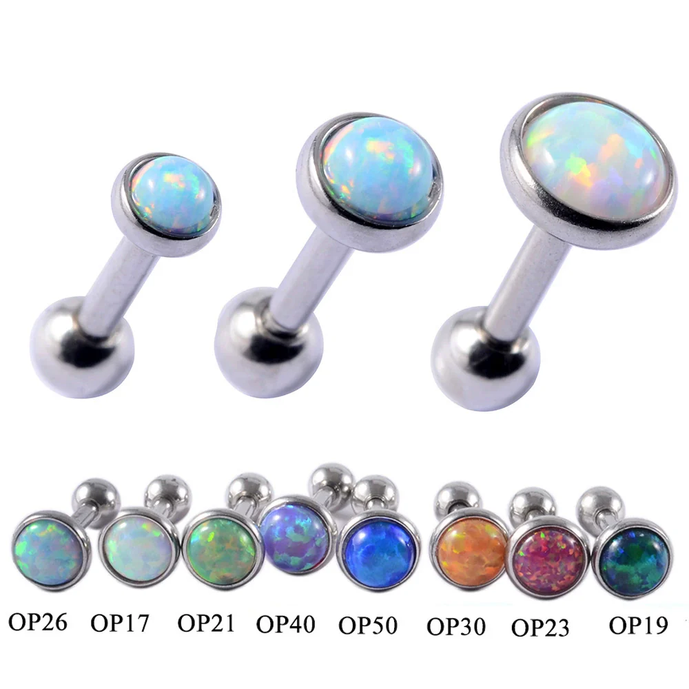 Stainless Steel Opal Earrings With Letters Numbers Text Pattern