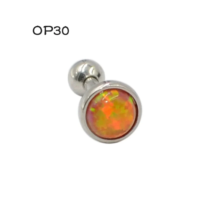 Stainless Steel Opal Earrings With Letters Numbers Text Pattern - Image 12