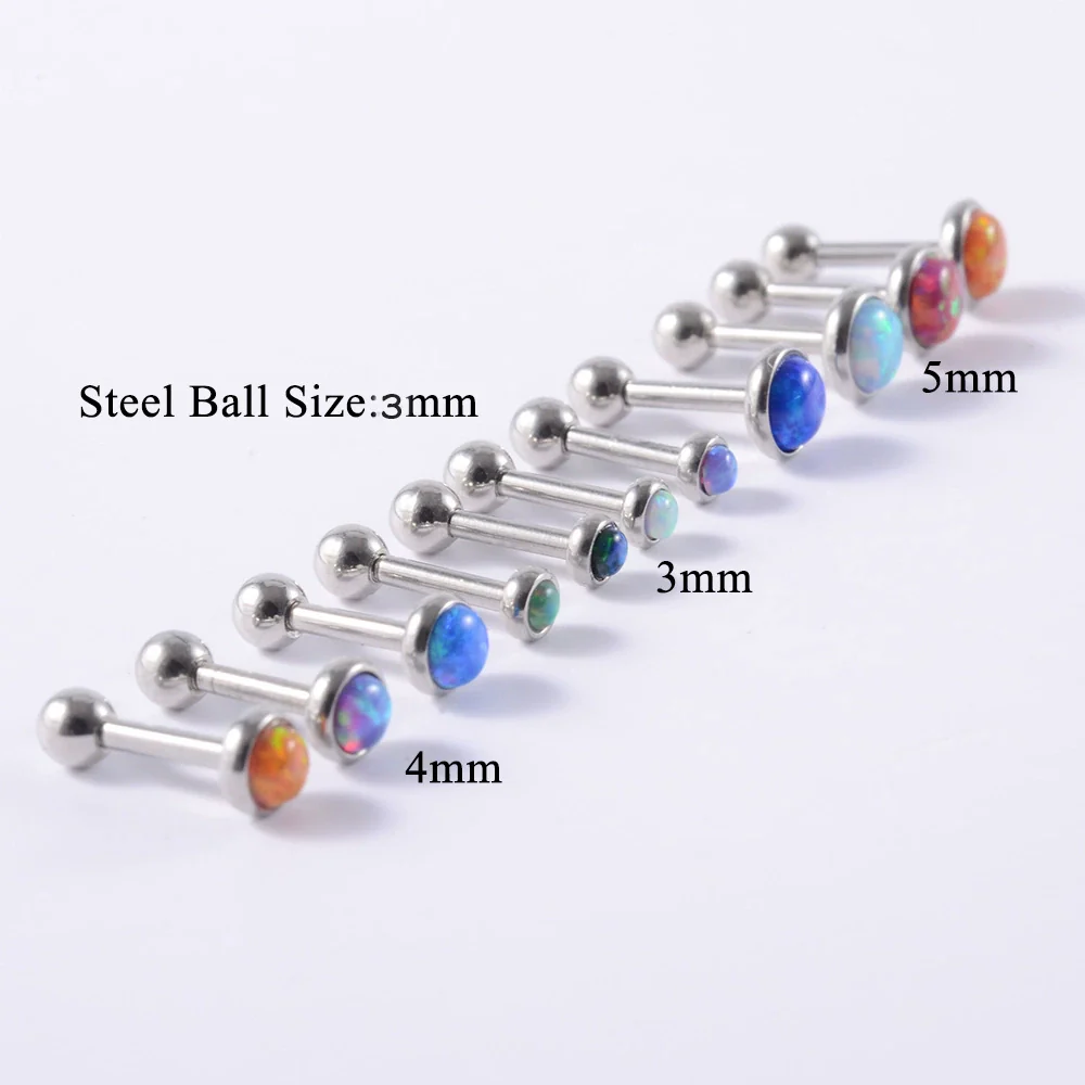 Stainless Steel Opal Earrings With Letters Numbers Text Pattern - Image 2
