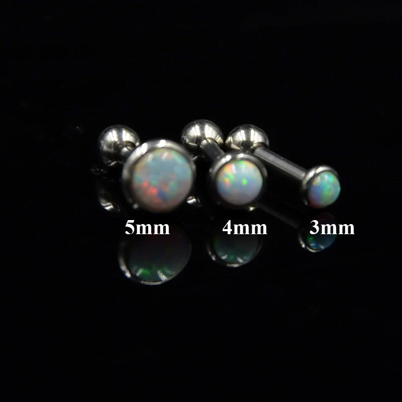Stainless Steel Opal Earrings With Letters Numbers Text Pattern - Image 4