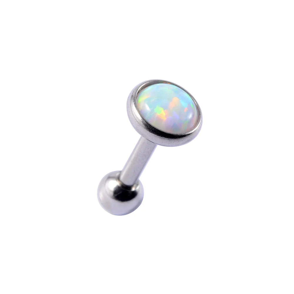 Stainless Steel Opal Earrings With Letters Numbers Text Pattern - Image 5