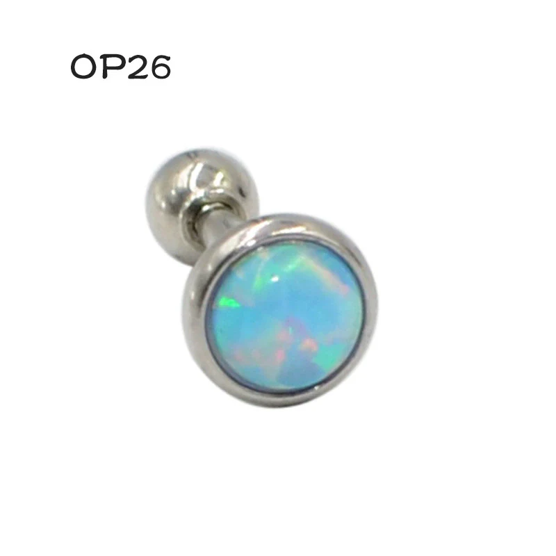 Stainless Steel Opal Earrings With Letters Numbers Text Pattern - Image 6