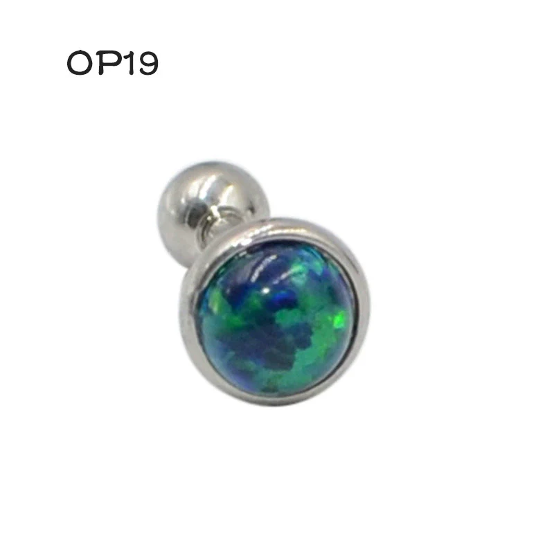 Stainless Steel Opal Earrings With Letters Numbers Text Pattern - Image 8