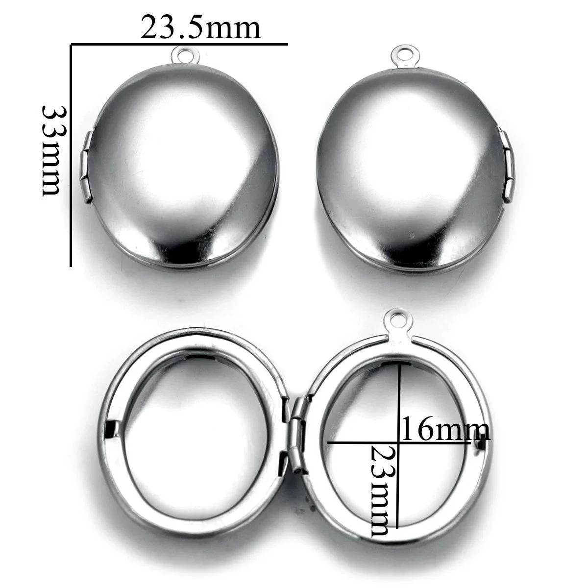 Stainless Steel Oval Photo Box Pendant Jewelry Accessories With Vintage Embossed Pattern And Electroplating - Image 11