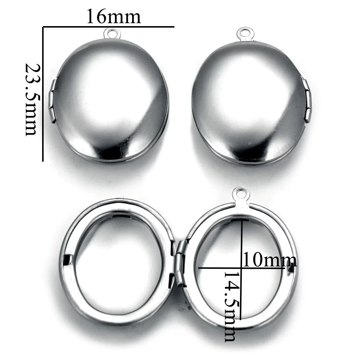 Stainless Steel Oval Photo Box Pendant Jewelry Accessories With Vintage Embossed Pattern And Electroplating - Image 12
