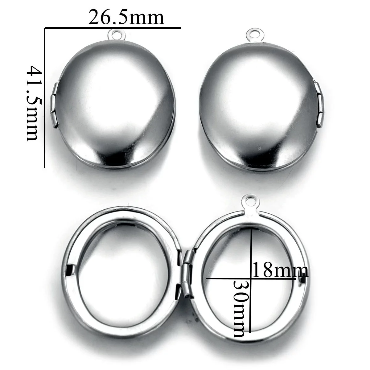 Stainless Steel Oval Photo Box Pendant Jewelry Accessories With Vintage Embossed Pattern And Electroplating - Image 6